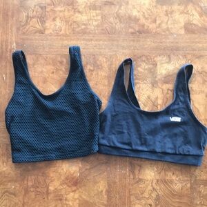 Vans Black Sports Bra & Black Mesh Crop Top Bundle XS, Small